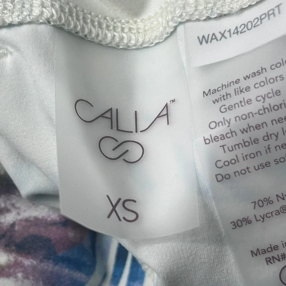 Calia Womens XS 7/8 Leggings Moss‎ Print Multi High Rise Pockets WAX14202PRT NWT